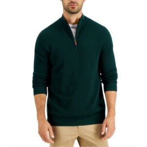 Club Room Men Cotton 1/4 Zip Pullover Sweater Pine Grove Size XXL